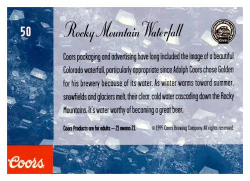 1995 Coors #50 Rocky Mountain Waterfall NM Near Mint ID:64885 - Other