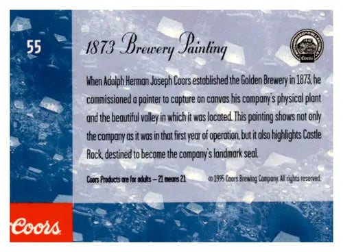 Original gloss brewery painting depicting Coors Brewery by Simply Sandoval in near mint condition