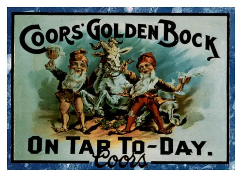 Original gloss vintage Coors beer advertisement showcasing the Bock Elves Poster Bock Elves