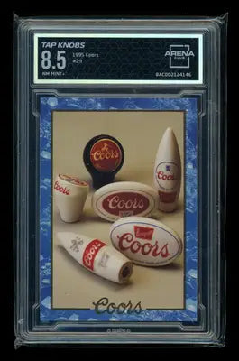 Graded 1995 Coors Tap Knops trading card from Arena Club product display