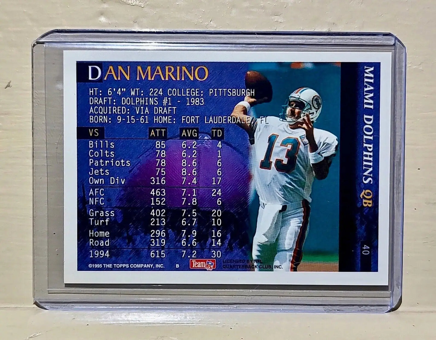 1995 Dan Marino Topps Bowman #40 NFL Trading Card Dolphins - Football Card Single