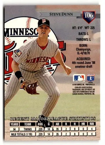1995 Donruss #106 Steve Dunn NM ID:50785 - Baseball Card Single