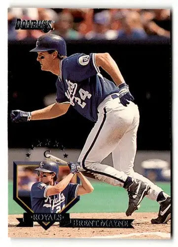 Original gloss Brent Mayne baseball card from 1995 Donruss Simply Sandoval collection