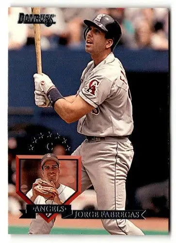 Original gloss Jorge Fabregas baseball card from 1995 Donruss #276 featuring Simply Sandoval