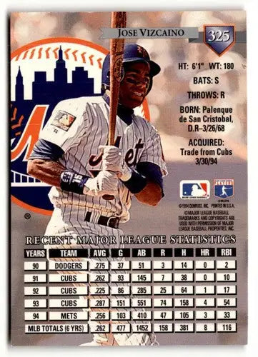 1995 Donruss #325 Jose Vizcaino NM ID:50804 - Baseball Card Single