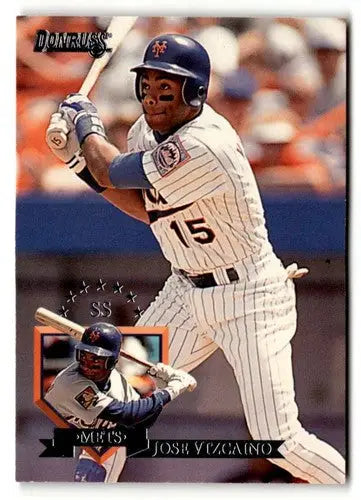 Original gloss baseball card of Jose Vizcaino from 1995 Donruss Simply Sandoval series