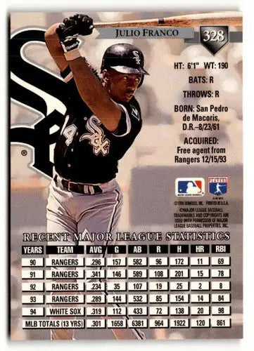 1995 Donruss #328 Julio Franco NM ID:50811 - Baseball Card Single