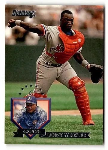 Original gloss Lenny Webster baseball card from 1995 Donruss #541 featuring Simply Sandoval