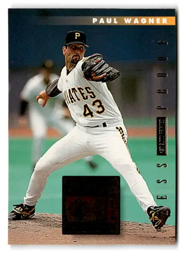 Original gloss Baseball card of Paul Wagner from 1995 Donruss Press Proofs series
