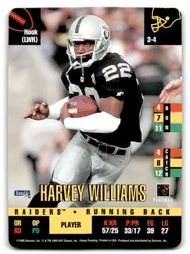 Original gloss of Harvey Williams football card from Donruss Red Zone 1995 Raiders
