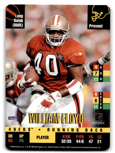1995 Donruss Red Zone #281 William Floyd NM-MT 49ers ID:68136 - Football Card Single