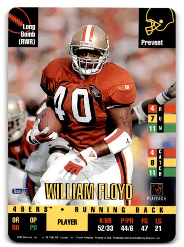 1995 Donruss Red Zone #281 William Floyd NM-MT 49ers ID:68138 - Football Card Single