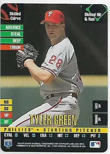 Original gloss Tyler Green baseball card from 1995 Donruss Top of the Order NM Near Mint