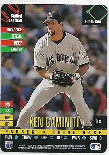 Original gloss Ken Caminiti baseball card from 1995 Donruss Top of the Order NM-MT Padres