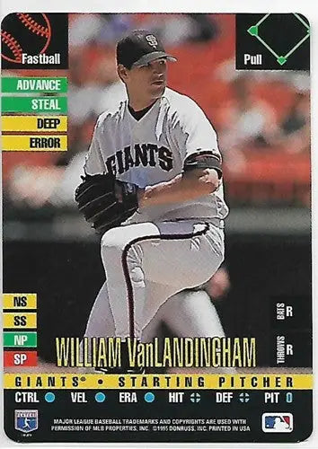 William VanLandingham baseball card from 1995 Donruss Top of the Order, cards typically sell