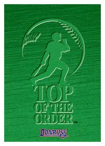 Green baseball trading card with embossed Paul Molitor silhouette from Toronto Blue Jays