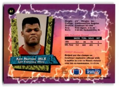 1995 Finest #61 Ken Norton - Football Card Single