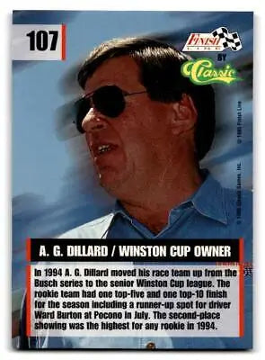 A.G. Dillard trading card from 1995 Finish Line baseball cards collection