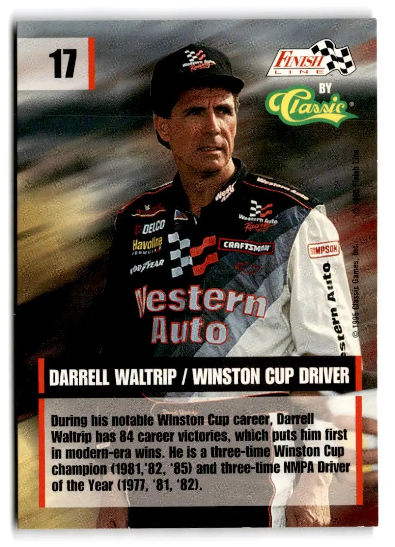 1995 Finish Line #17 Darrell Waltrip - Racing Card Single