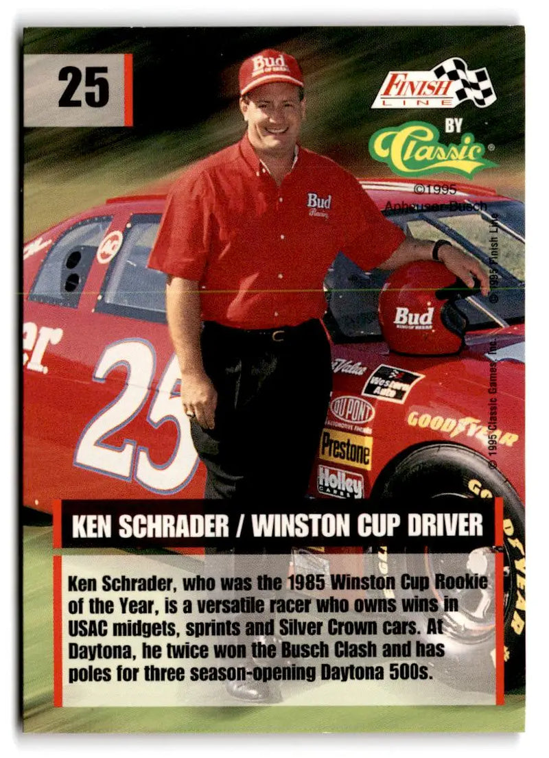 1995 Finish Line #25 Ken Schrader - Racing Card Single