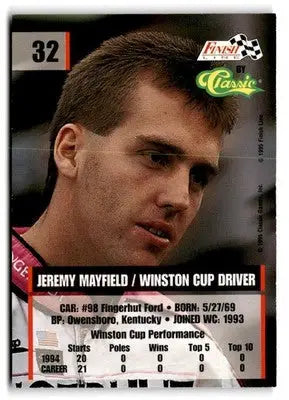 1995 Finish Line #32 Jeremy Mayfield - Racing Card Single