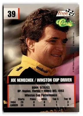 1995 Finish Line #39 Joe Nemechek - Racing Card Single