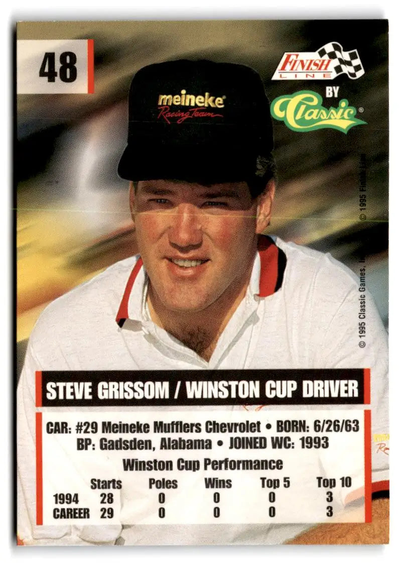 1995 Finish Line #48 Steve Grissom - Racing Card Single