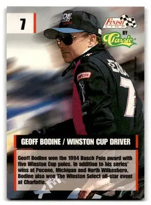 1995 Finish Line Geoff Bodine #7 - Racing Card Single