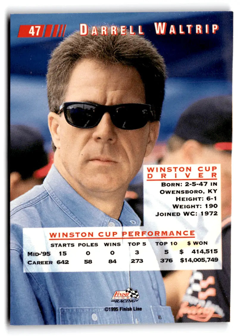 1995 Finish Line Images Darrell Waltrip #47 Darrell Waltrip Motorsports - Racing Card Single
