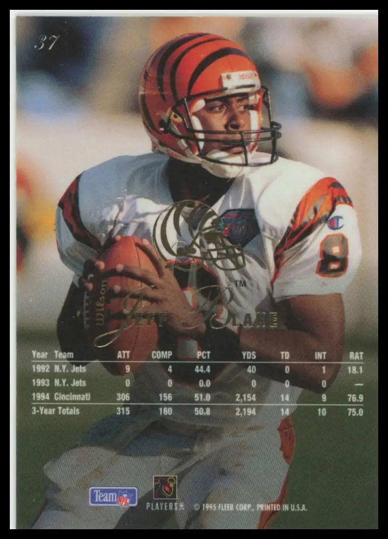 1995 Flair Jeff Blake RC 37 Cincinnati Bengals - Football Card Single