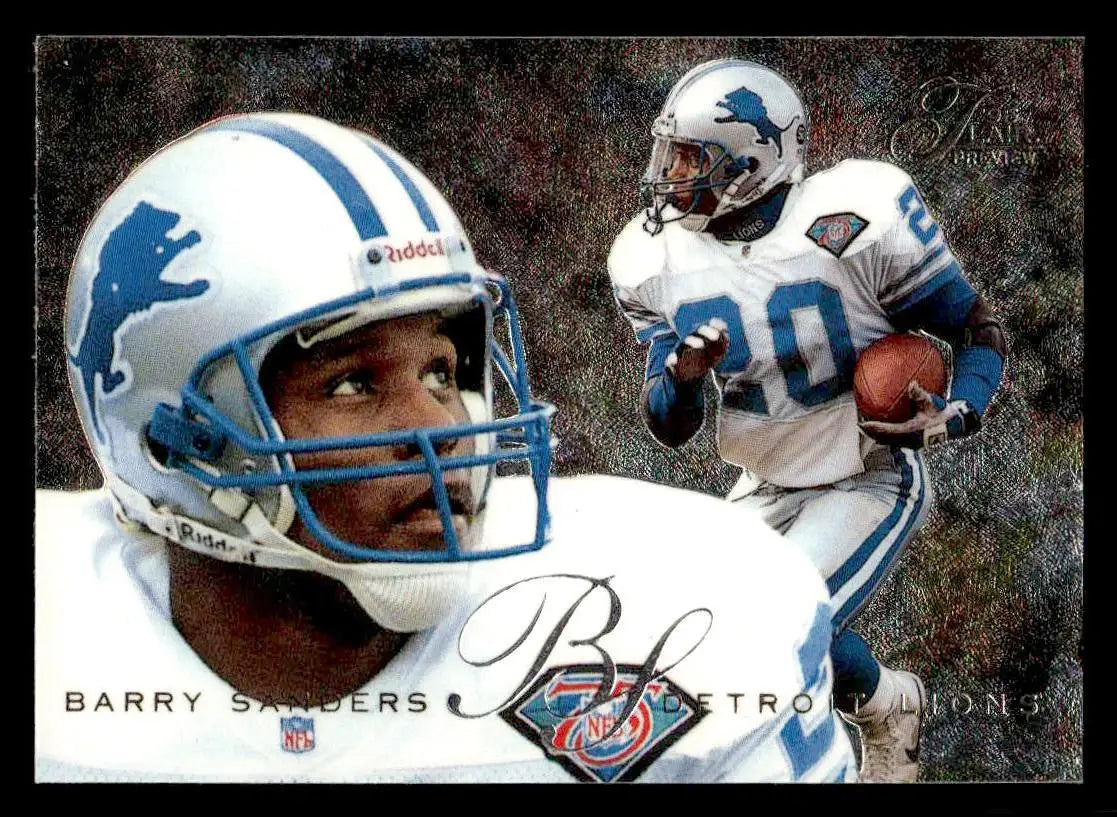 1995 Fleer #10 Barry Sanders Flair Preview - Football Card Single