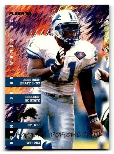 Original gloss Robert Porcher Detroit Lions football card on 1995 Fleer #128
