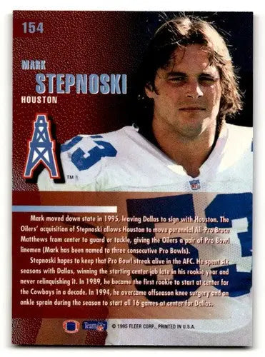 1995 Fleer #154 Mark Stepnoski Houston Oilers Football Cards NM Near ID:57337 - Football Card Single