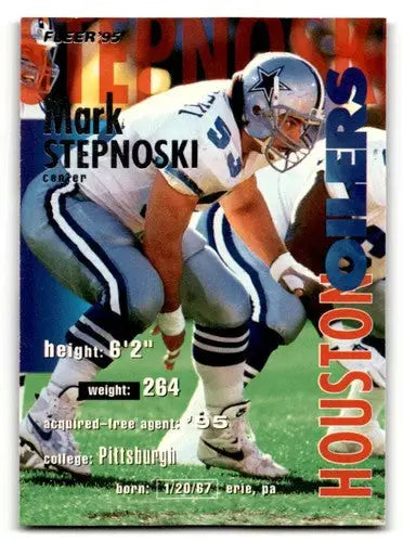 1995 Fleer #154 Mark Stepnoski Houston Oilers Football Cards NM Near ID:57337 - Football Card Single
