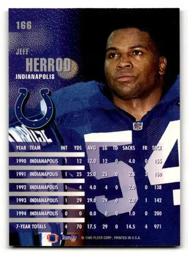 Jeff Herrod Indianapolis football card with original gloss from 1995 Fleer series
