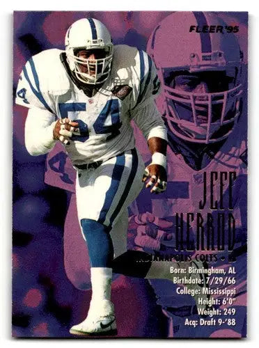 Jeff Herrod Indianapolis football card with original gloss from 1995 Fleer series