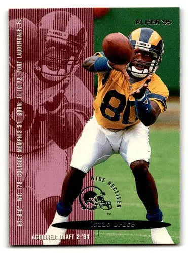 Football trading card featuring Isaac Bruce of the St. Louis Rams with original gloss
