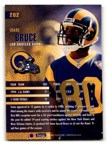 Isaac Bruce Rams football card with original gloss from 1995 Fleer #202