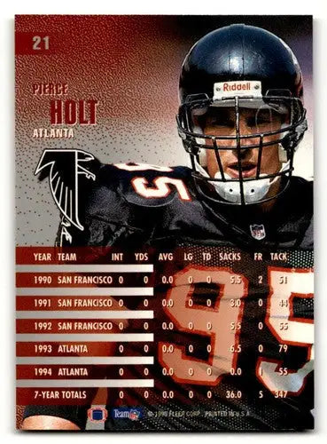 Original gloss Pierce Holt Atlanta football card from 1995 Fleer Holt Atlanta Falcons series
