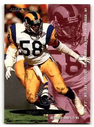 Original gloss Rams football trading card featuring Roman Phifer from 1995 Fleer Louis Rams Football