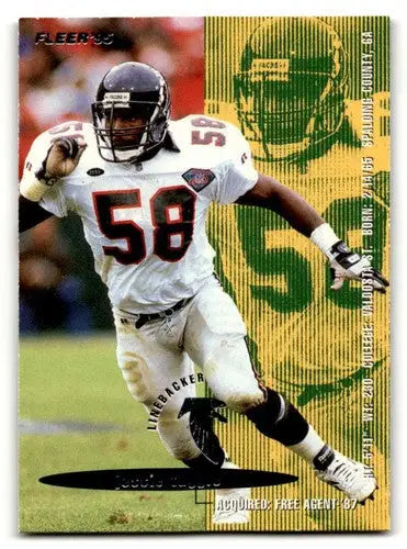 Original gloss football trading card of Jessie Tuggle Atlanta Falcons player