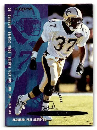 Original gloss Jimmy Spencer Saints football trading card from 1995 Fleer NM N ID 57365
