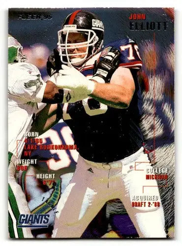John Elliott Giants Football card with original gloss from 1995 Fleer #279