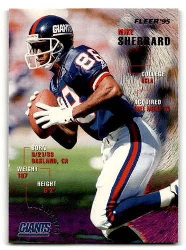 1995 Fleer Mike Sherrard Giants football card with original gloss NM near mint
