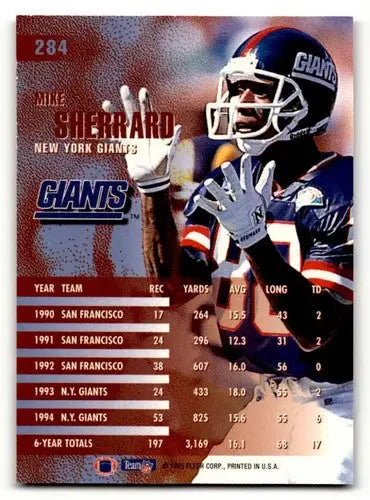 Original gloss Football trading card featuring Mike Sherrard of the New York Giants
