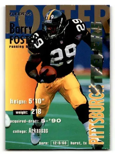 Barry Foster Pittsburgh football card from 1995 Fleer #314 featuring Foster Steelers player