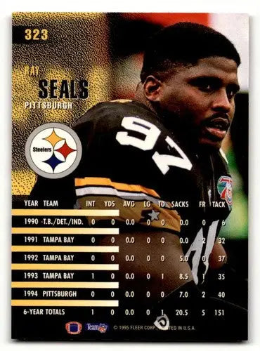 Original gloss Ray Seals Pittsburgh football card featuring Seals Pittsburgh Steelers team logo