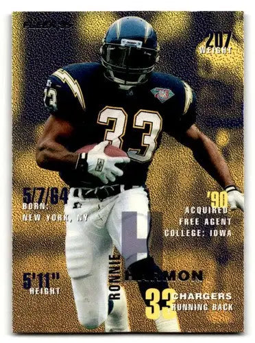 Ronnie Harmon San Diego Chargers football card from 1995 Fleer series
