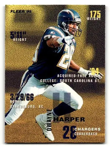 Original gloss Dwayne Harper San Diego Chargers football card 1995 Fleer NM N