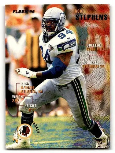 Rod Stephens Washington Redskins football card from 1995 Fleer series
